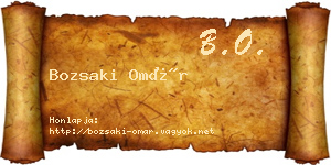 Bozsaki Omár névjegykártya